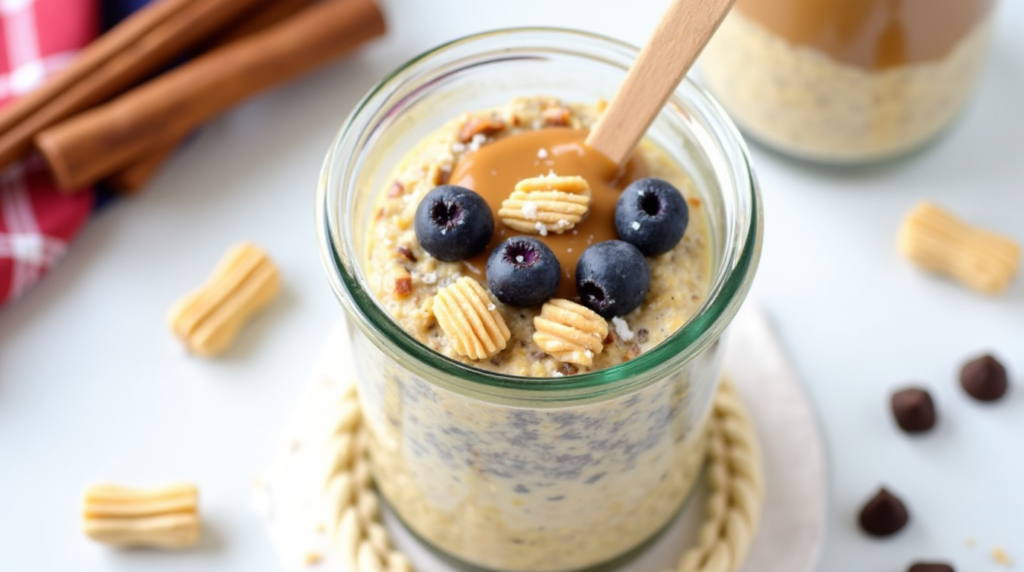 Chocolate Peanut Butter Protein Overnight Oats